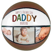 Ballon De Basket Moderne | Collage photo de 1ère Fête des pères (Devant)