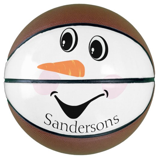 Ballon De Basket Moderne Cute Custom Snowman visage Winter Party (Devant)