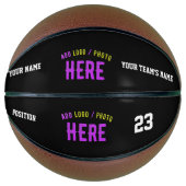 BALLON DE BASKET MODERNE ET MODERNE PERSONNALISABLE NOIR VÉRIFIÉ (Devant)