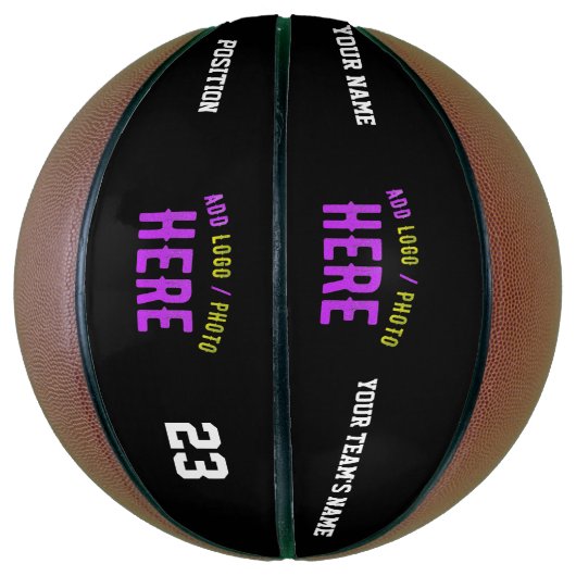 BALLON DE BASKET MODERNE ET MODERNE PERSONNALISABLE NOIR VÉRIFIÉ (Vertical)