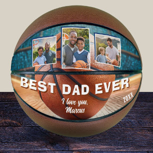 Ballon De Basket Moderne Meilleur Papa Ever 3 Photo Collage Père