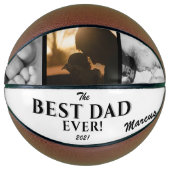 Ballon De Basket Moderne Meilleur papa Jamais Père`Jour Keepsaké 3 (Devant)