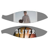 Ballon De Basket Moderne Métallo Orange Nom Photo (Panneaux)