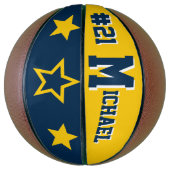 Ballon De Basket Monogram Blue & Maze Gold (Vertical)