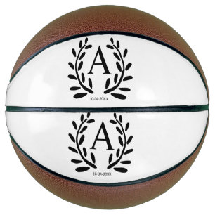 BALLON DE BASKET MONOGRAM GROOMSMAN AJOUTER ANNÉE DATE NOM DONS