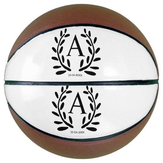 BALLON DE BASKET MONOGRAM GROOMSMAN AJOUTER ANNÉE DATE NOM DONS (Devant)