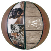 Ballon De Basket Monogram Light Wood Photo Collage Basketball (Vertical)