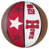 Ballon De Basket Monogramme Basket-ball rouge et blanc (Vertical)
