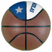 Ballon De Basket Monogramme bleu et blanc (Droite)