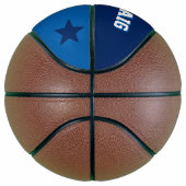 Ballon De Basket Monogramme bleu et blanc (Droite)
