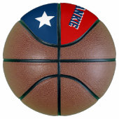 Ballon De Basket Monogramme bleu, rouge et gris (Droite)