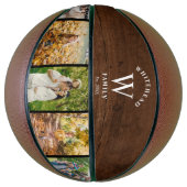 Ballon De Basket Monogramme Bois foncé 5 Collage photo (Vertical)