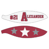 Ballon De Basket Monogramme Crimson rouge, blanc et gris (Panneaux)