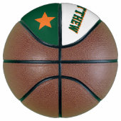 Ballon De Basket Monogramme orange et vert (Droite)