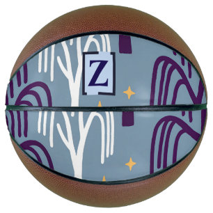 Ballon De Basket Monogramme personnalisé Arbre saule Motif Basket b