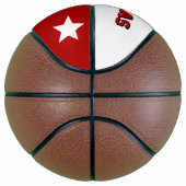 Ballon De Basket Monogramme rouge et blanc (Droite)