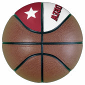 Ballon De Basket Monogramme rouge et blanc (Droite)