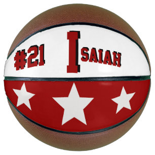 Ballon De Basket Monogramme rouge et crème