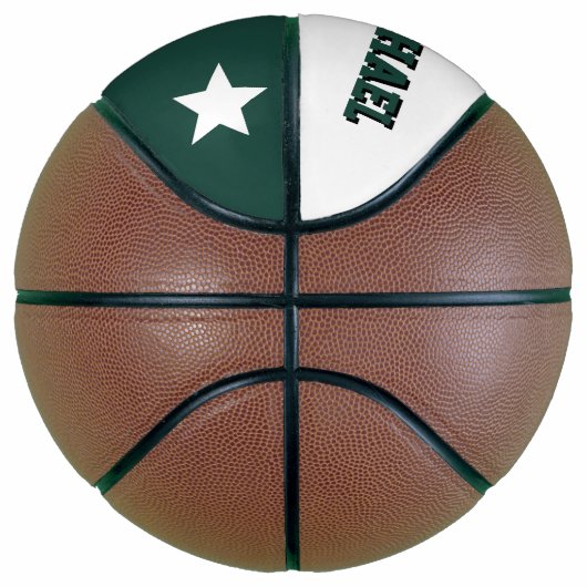 Ballon De Basket Monogramme vert et blanc (Droite)