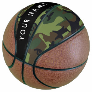 Ballon De Basket Motif Camouflage Vert, Votre nom, Personnaliser