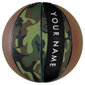 Ballon De Basket Motif Camouflage Vert, Votre nom, Personnaliser (Vertical)