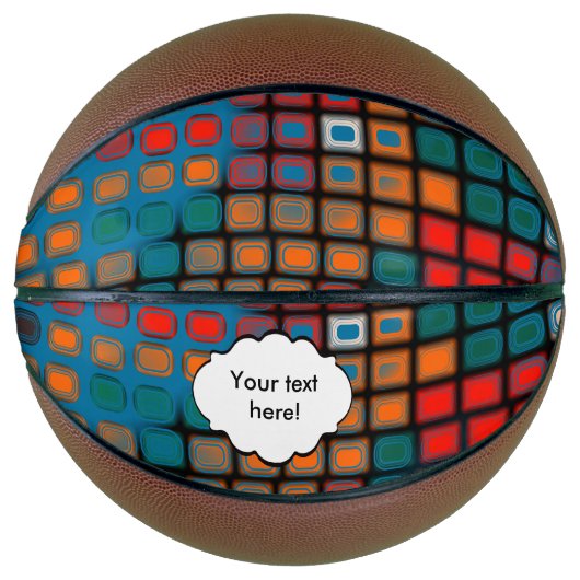 Ballon De Basket Motif coloré de rectangles (Devant)