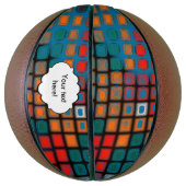 Ballon De Basket Motif coloré de rectangles (Vertical)