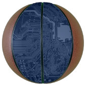 Ballon De Basket Motif de circuit Geek bleu (Vertical)