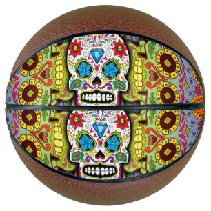Ballon De Basket Motif de crânes en sucre