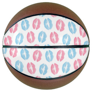 Ballon De Basket Motif de lèvres bleues et roses, Lipstick, Baiser