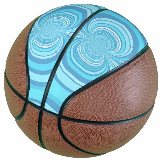 Ballon De Basket Motif de rayure bleue abstraite (Incliné)