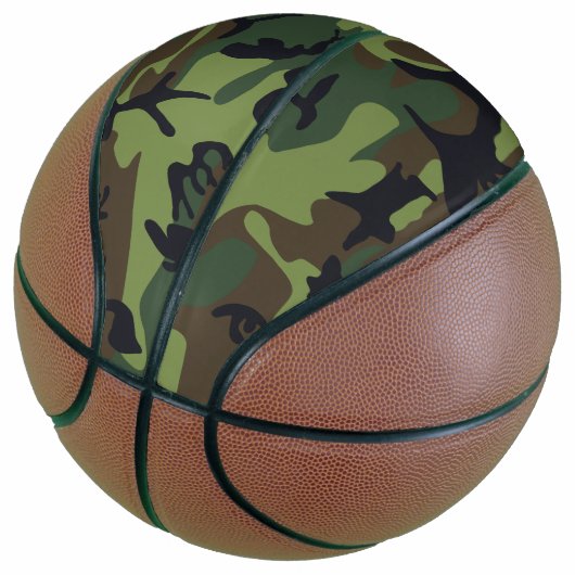 Ballon De Basket Motif du Camouflage Vert, Motif militaire, Armée (Incliné)