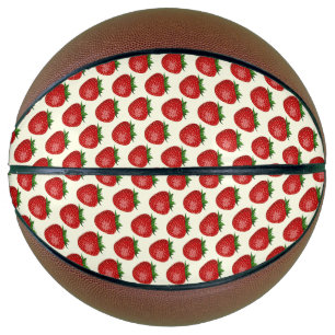 Ballon De Basket Motif fraises, fraises rouges, fruits, feuilles