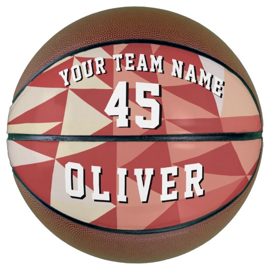 Ballon De Basket Motif géométrique moderne Numéro d'équipe (Devant)