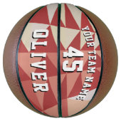 Ballon De Basket Motif géométrique moderne Numéro d'équipe (Vertical)
