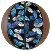 Ballon De Basket Motif sans couleur foncée avec papillons bleus Mor (Vertical)