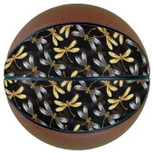 Ballon De Basket Motif sans couture avec libellules d'or (Devant)