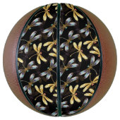 Ballon De Basket Motif sans couture avec libellules d'or (Vertical)