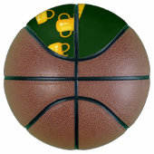 Ballon De Basket Motif vert trophée or (Droite)