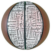 Ballon De Basket Mots d'affirmation Word Art (Vertical)