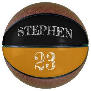 Ballon De Basket Mustard jaune Personnalisé Nom Ball Player Numéro