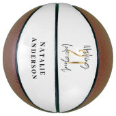 Ballon De Basket Noir et or 21e anniversaire script moderne design (Vertical)