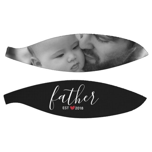 Ballon De Basket Noir Script Père Est. Année Photo personnalisée (Panneaux)