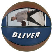 Ballon De Basket Nom bleu moderne Texte Photo Basket (Devant)