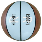 Ballon De Basket Nom de basket-ball bleu clair moderne (Vertical)