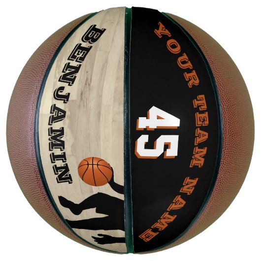 Ballon De Basket Nom de l'équipe du joueur personnalisé Numéro Plan (Vertical)