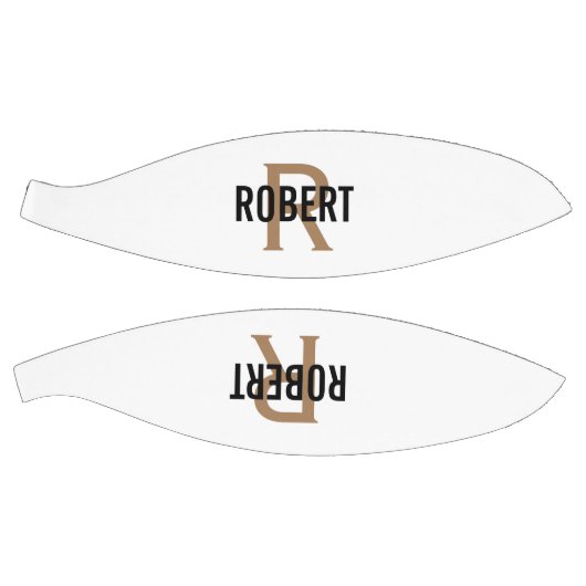 Ballon De Basket Nom de monogramme en or blanc moderne (Panneaux)