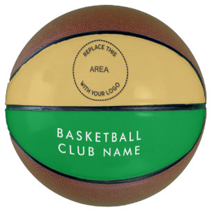 Ballon De Basket Nom du club de basket Logo Vert or ou toute couleu