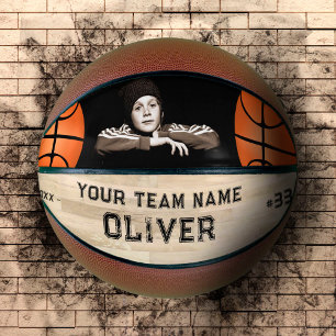 Ballon De Basket Nom du joueur Numéro Bois Objet-souvenir Photo