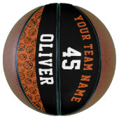 Ballon De Basket Nom du joueur Numéro Équipe Basket Ball Pattern (Vertical)